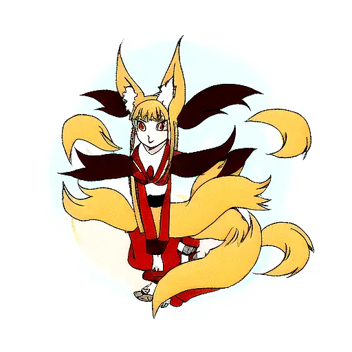 nine tails tattoo design idea