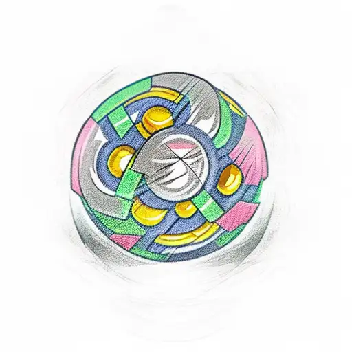 A dragon ball with a stack of money instead of the dragon inside tattoo design idea