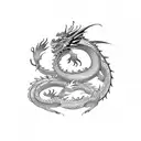 dragon with playing cards with face tattoo design idea