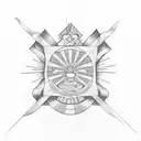 A Philippine flag-inspired skateboarding design tattoo design idea