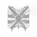 A Philippine flag-inspired skateboarding design tattoo design idea