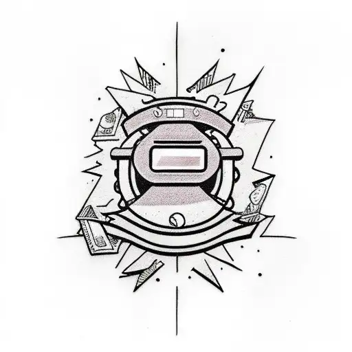 A dynamic illustration combining elements of retro comic books and 90s hip hop culture tattoo design idea