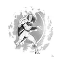 Superhero mashup featuring your favorite comic book characters in a gaming setting tattoo design idea