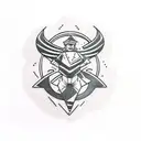 A dynamic illustration combining elements of retro comic books and 90s hip hop culture tattoo design idea