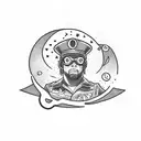 A dynamic illustration combining elements of retro comic books and 90s hip hop culture tattoo design idea