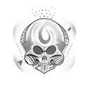 A dynamic illustration combining elements of retro comic books and 90s hip hop culture tattoo design idea