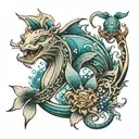 ocean family tattoo design idea