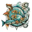ocean family tattoo design idea