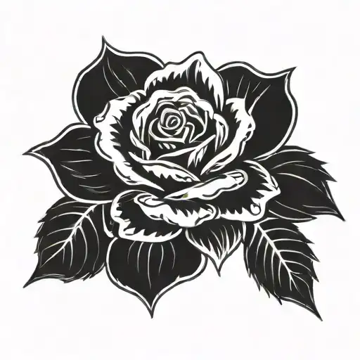 goth style rose  tattoo design idea