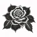 goth style rose  tattoo design idea