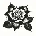 goth style rose  tattoo design idea
