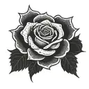 goth style rose  tattoo design idea