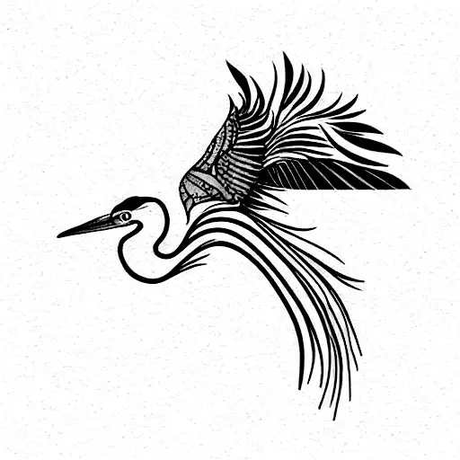 Blue Heron tattoo design idea