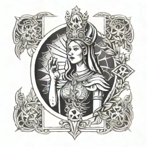 tarot card high priestess tattoo design idea