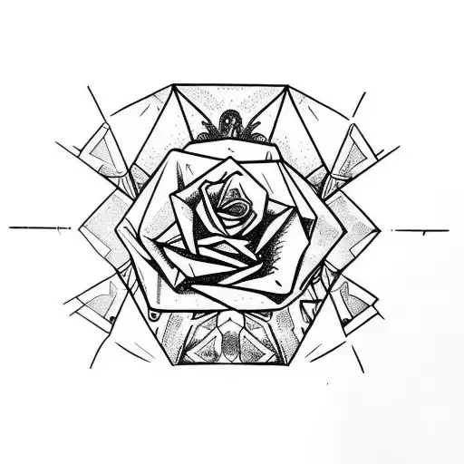 Destiny 2 hunter mark with roses tattoo design idea
