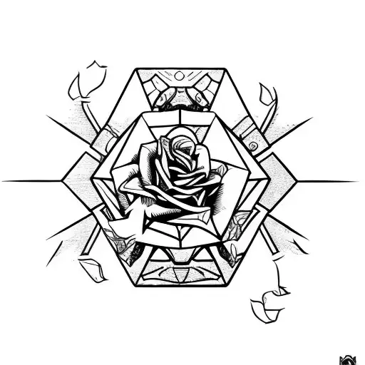 Destiny 2 hunter mark with roses tattoo design idea