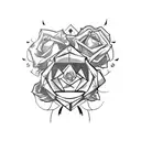 Destiny 2 hunter mark with roses tattoo design idea