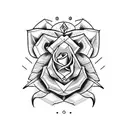 Destiny 2 hunter mark with roses tattoo design idea
