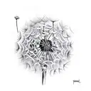 dandelion in cement tattoo design idea