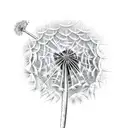 dandelion in cement tattoo design idea