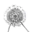 dandelion in cement tattoo design idea