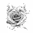 cross with roses  tattoo design idea