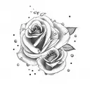 cross with roses  tattoo design idea