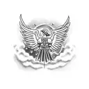 Palestinian flag with angels and clouds  tattoo design idea