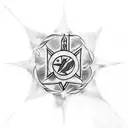 Palestinian flag with angels and clouds  tattoo design idea