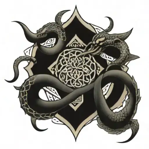 trinity knot, Scorpio, year of the dragon, 2001 birth year tattoo design idea