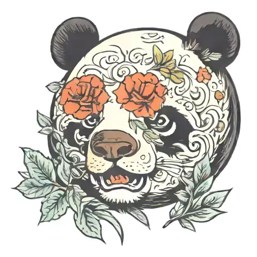 love animals panda bear tattoo design idea