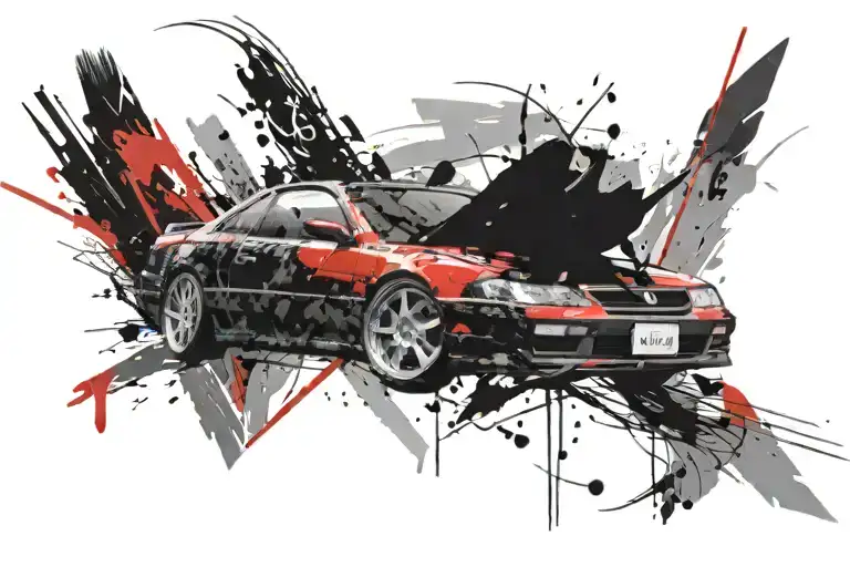 Honda prelude car tattoo design idea