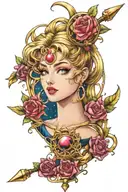 sailor moon wand tattoo design idea