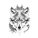 wolf dragon tattoo design idea