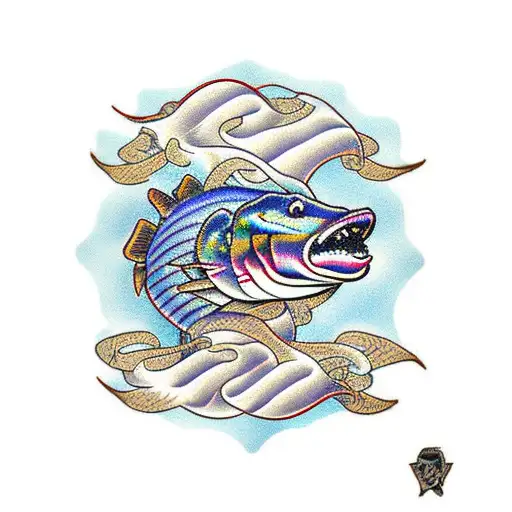 ouroborus northern pike tattoo design idea