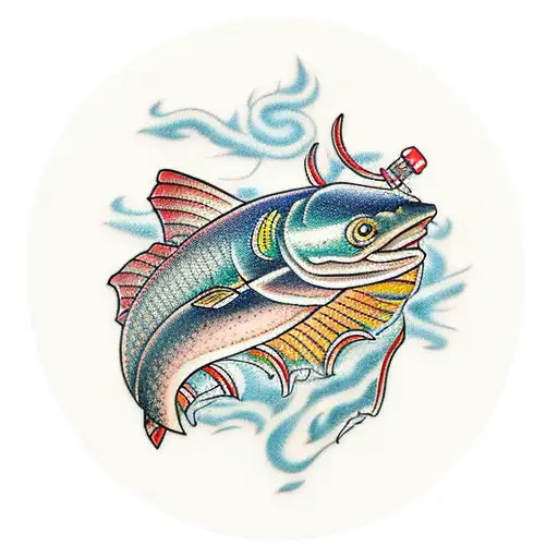 ouroborus northern pike tattoo design idea