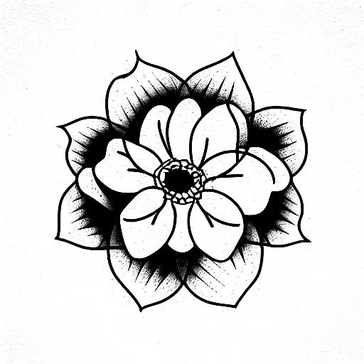 honeycomb flower tattoo design idea