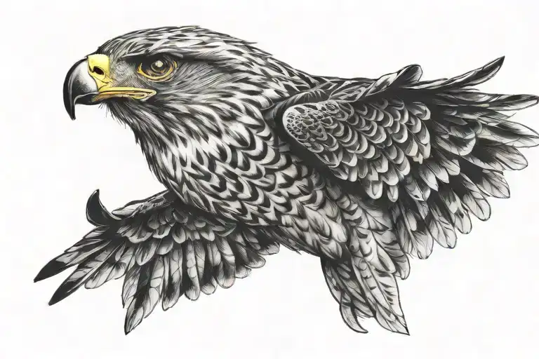 Hawk tattoo design idea