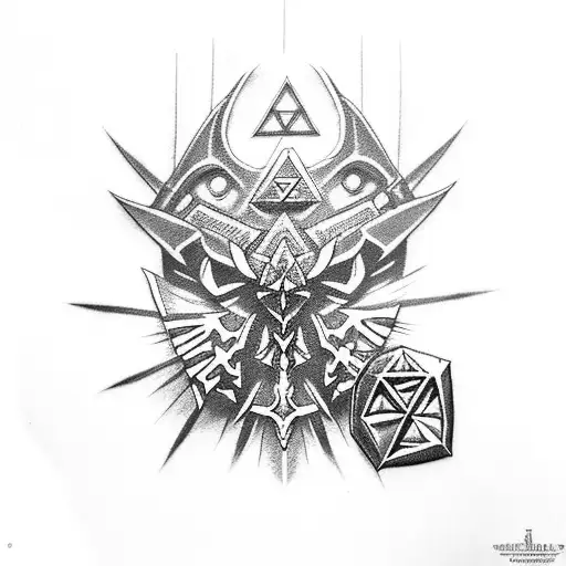 legend of zelda x blasphemous tattoo design idea