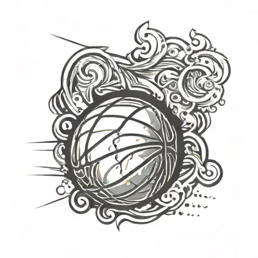 thumbprint basketball   tattoo design idea