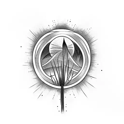 creek with tall grass tattoo design idea