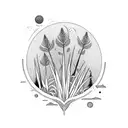 creek with tall grass tattoo design idea
