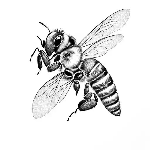Honey Bee with honey comb background tattoo design idea