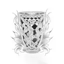 old School broken vase tattoo design idea