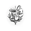 old School broken vase tattoo design idea