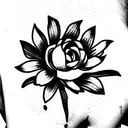 Crysanthemum and Lavendar tattoo design idea