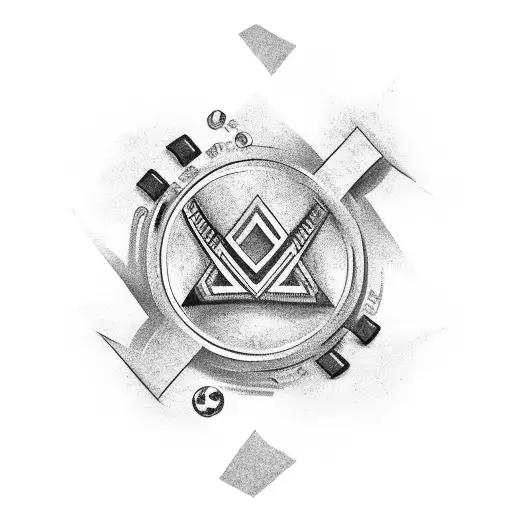 Taekwondo written on korean, and a kick on a triangle tattoo design idea