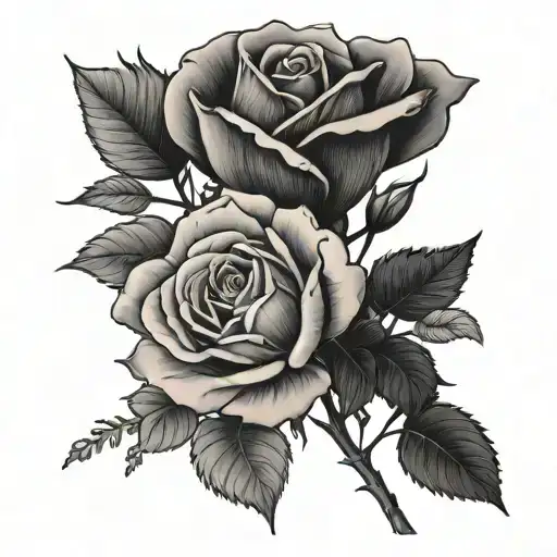 one rose, one primrose, one poppy flower tattoo design idea