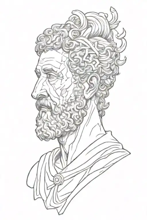 marcus aurelius greek stoicism tattoo design idea