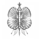 the letter g with a butterfly wing tattoo design idea